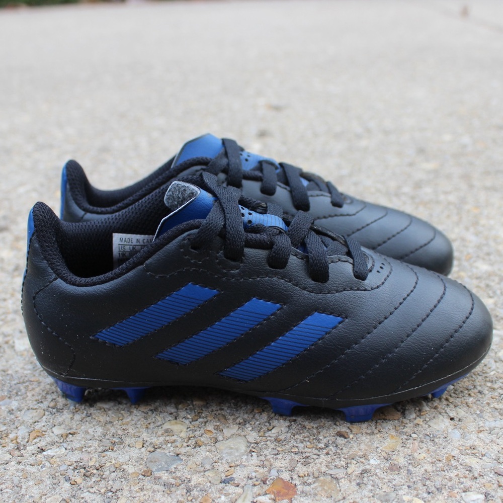 Adidas Kids Black/Blue Soccer Goletto VIII Firm Ground Cleats Sz 11K